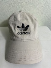 Adidas Dad Hat Adjustable Strap Beige Black Trefoil Hat