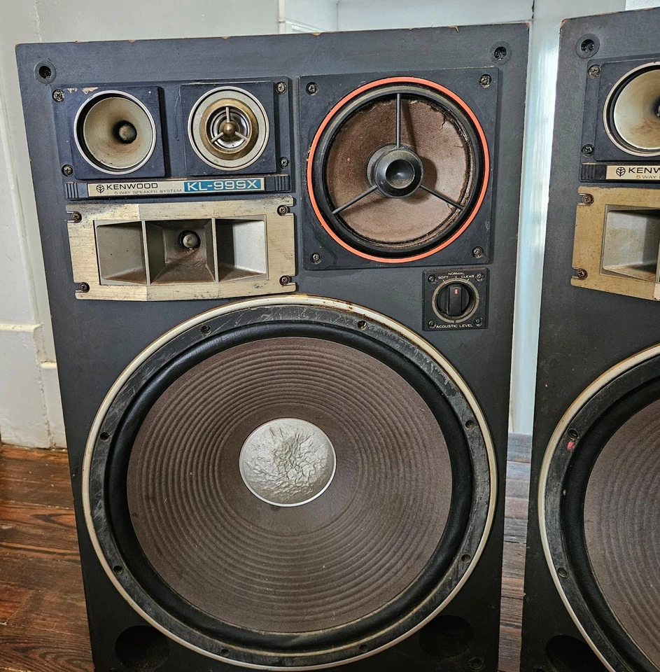 VTG Pair Of Kenwood KL-999X 5-Way Floor Speakers (Tested) - Image 2 of 4