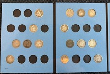 Collection of 15 Seated Liberty Silver Quarters In Whitman Folder