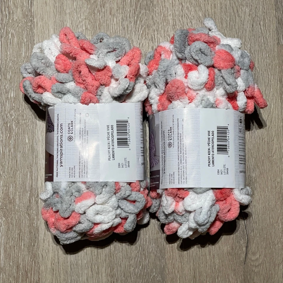 Hilo Red Heart Loop-It Peachy Keen Finger Looping Divertido 2 madejas Nuevo en paquete Foto 4 de 4