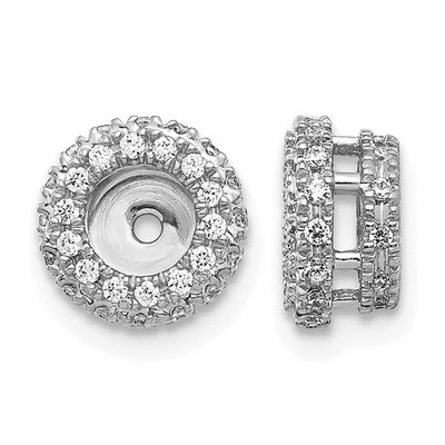 14K Weißgold 3/8Ct runder im Labor gezüchteter Diamant VS/SI+G+ für 4,25 mm Ohrring Mantel