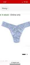HANKY PANKY ONE SIZE THONG 771991P LOW RISE GRAY MIST LACE 3 PACK NWT