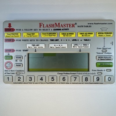 FlashMaster Math Tables- (Model MT1A) Tested, Electronic math device, AMAZING