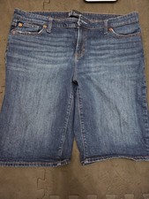 GAP DENIM 9" Denim Bermuda Shorts Dark Wash Indigo Blue Jean Shorts size 33/14"