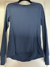 Spyder Active Long Sleeve Athletic Shirt Thumbholes Pockets Blue Women  s Size M
