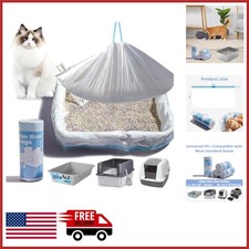 Durable Jumbo Cat Litter Liners 10 Count Heavy Duty 36" x 18" for Easy Cleanup