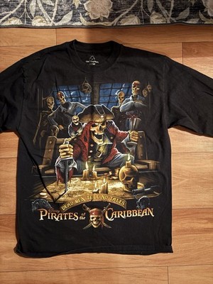 Pirates Of The Caribbean Disney World Shirt Long Sleeve Size M Liquid Blue YK2