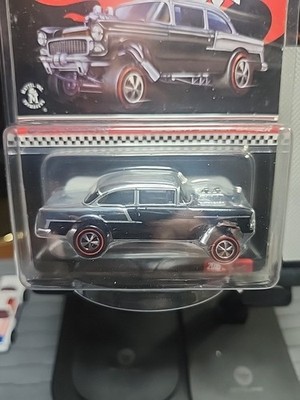 HOT WHEELS 2016 #1659/3000 RLC '55 CHEVY BEL AIR GASSER BLACK PATCH/PIN