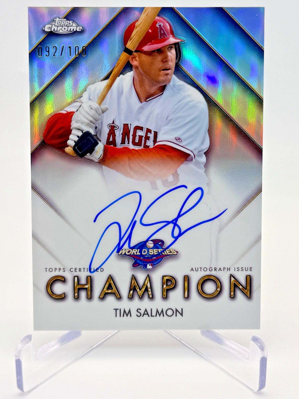 2026 Topps Chrome Tim Salmon WS Champion Auto Refractor /100 On-Card SSP #WSCA-T