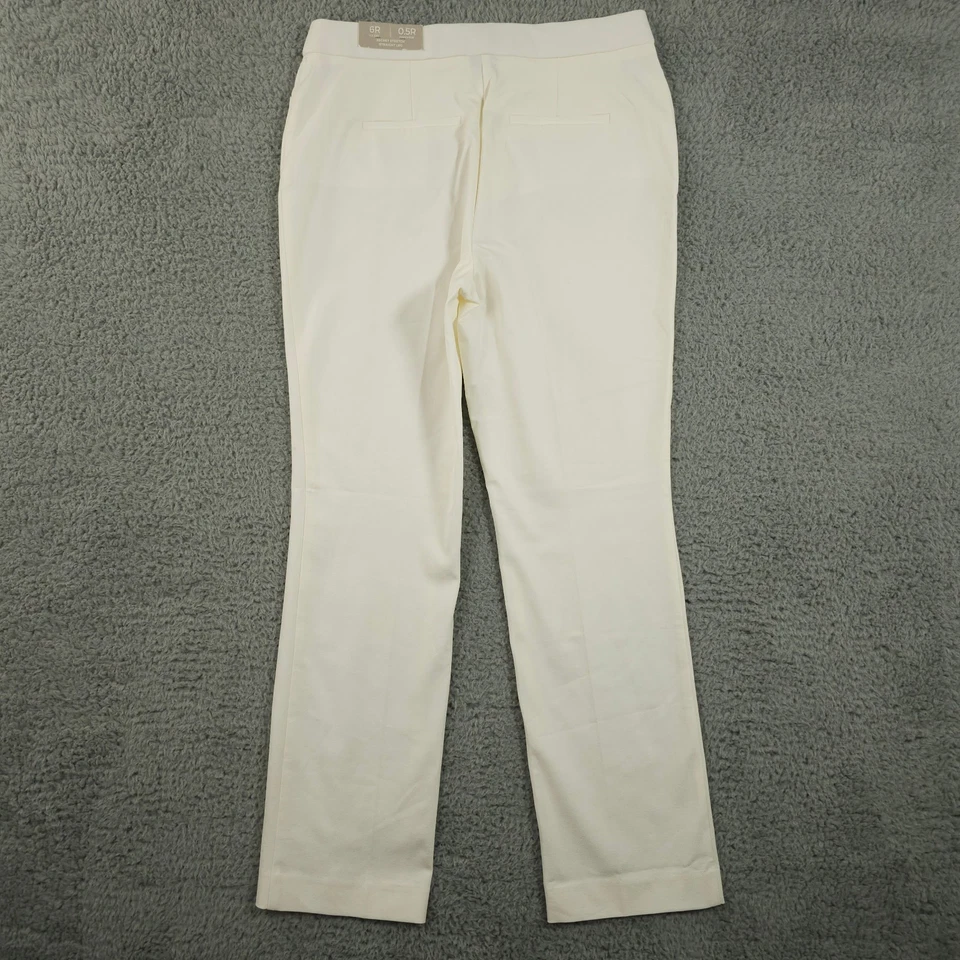 Chicos Pants 0.5 US 6 Cream Secret Stretch Straight Leg Trousers Career NEW - Image 2 of 4