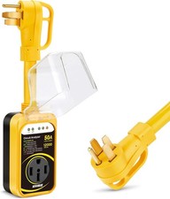 RV Surge Protector 50 Amp 12000J with Waterproof Cover, Weather -50A 12000J