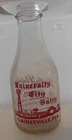 UNIVERSITY CITY DAIRY Gainesville FL  Antique/Vintage Quart Glass Milk Bottle