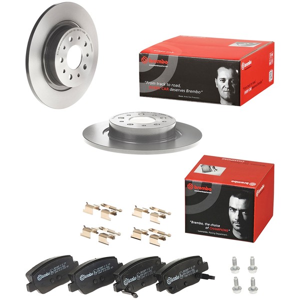 2X Brembo Bremsscheibe 264Mm + BeläGe Hinten Passend FüR Fiat Tipo SchräGheck-image