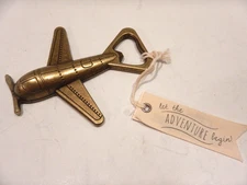 KATE ASPEN Plane Airplane Bottle Opener  3.5" Brass