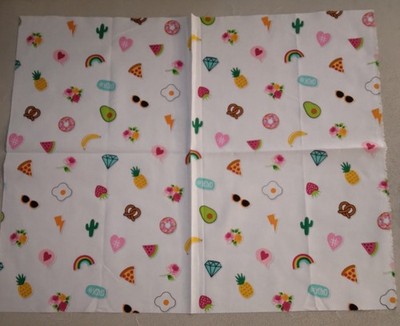 Pineapple strawberry rainbow egg pizza diamond rose doughnut Fabric 278478