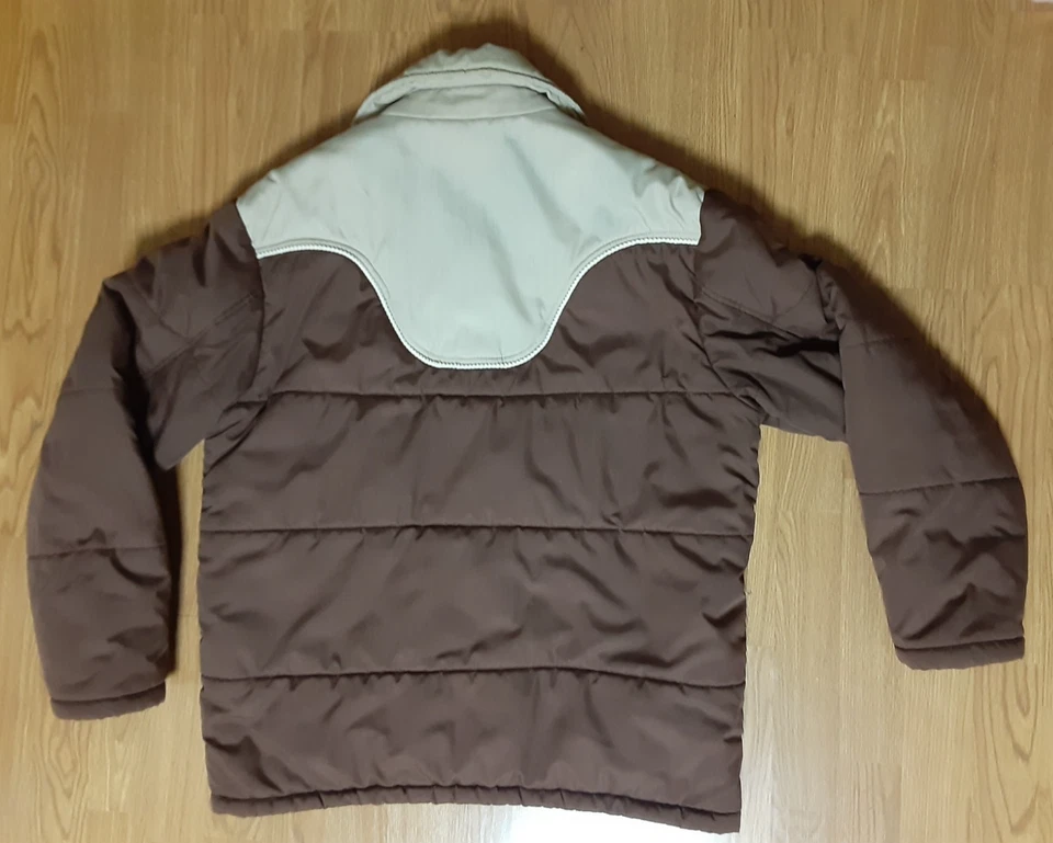 Vintage Field & Stream Western Puffer Jacket  Cowboy Rancher Brown Size Large - Image 2 of 4