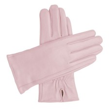 Downholme Classic Leather Cashmere Lined Gloves for Women Large Pink