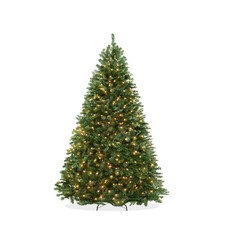 4.5FT Pre-Lit Realistic Green Spruce Artificial Holiday Christmas Tree and Stand