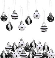 24Pcs Weihnachtsschmuck Schwarz Weihnachtskugeln Glitter Weihnachtsbaum AnhäNger
