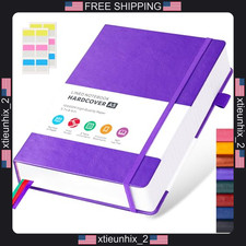 Leather Hardcover Notebook A5 320 Pages College Ruled with Pen Loop