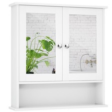 Wall-Mounted Mirror Cabinet Bathroom Storage Organizer Medicine Cabinet White