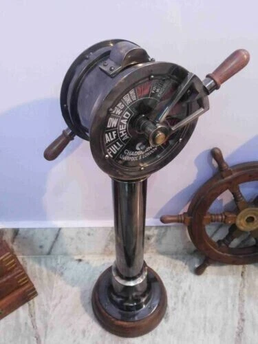 Telégrafo de barco Chadburns Liverpool Londres vintage barco latón telégrafo antiguo Foto 3 de 4
