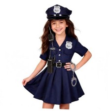 KIDIN Kids Police Officer Costume Girls 3-4 Years Girls Police Officer Costume