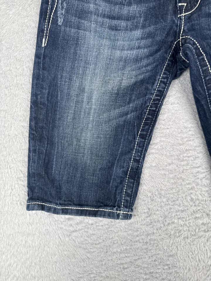 Pantalones cortos de mezclilla Miss Me para mujer 29 Bermudas azules adornados con solapa bolsillos JP5082BM-3 Foto 3 de 4