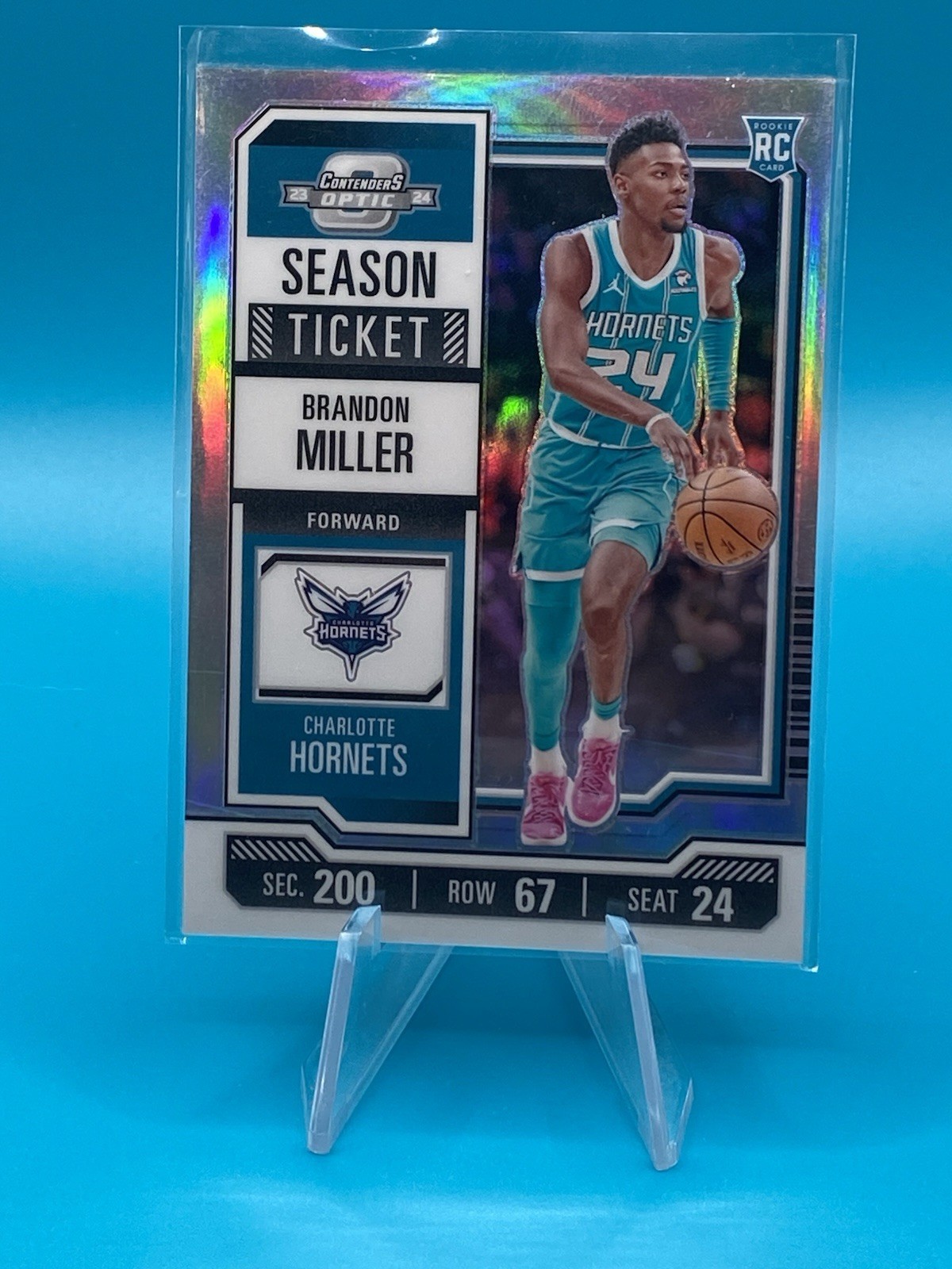 2023-24 Panini Contenders Optic Brandon Miller RC Season Ticket Silver #11