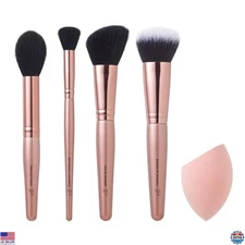 e.l.f. Vegan Cruelty-Free Complexion Brush & Sponge Set for Concealer, Powder,