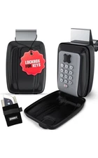 Secure Car Key Lock Box Window Mount Punch Button Turo Rental Safe Gray