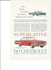 1960 Chevrolet Impala Print Ad Here For The First Time Anywhere Elegance With
