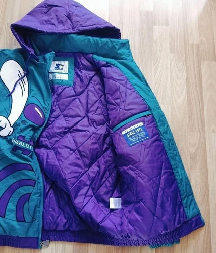 Starter Charlotte Hornets Nylon Jacket 2XL NBA New Unused image 10