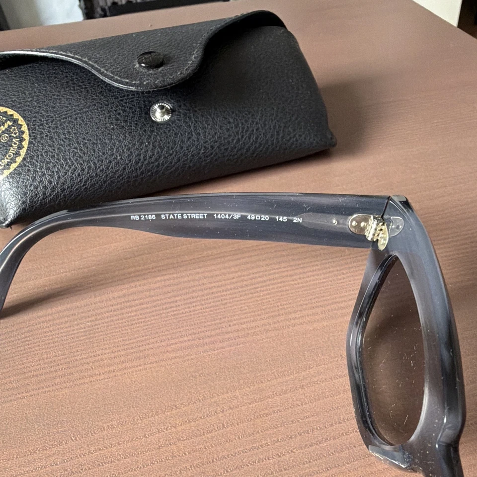 Ray-Ban State Street RB2186 Square Sunglasses Grey Frame Blue Gradient 145mm - Image 2 of 4