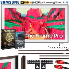 Samsung 65" The Frame Pro Neo QLED 4K TV 2025 w/ Brown Bezel  Protection Bundle