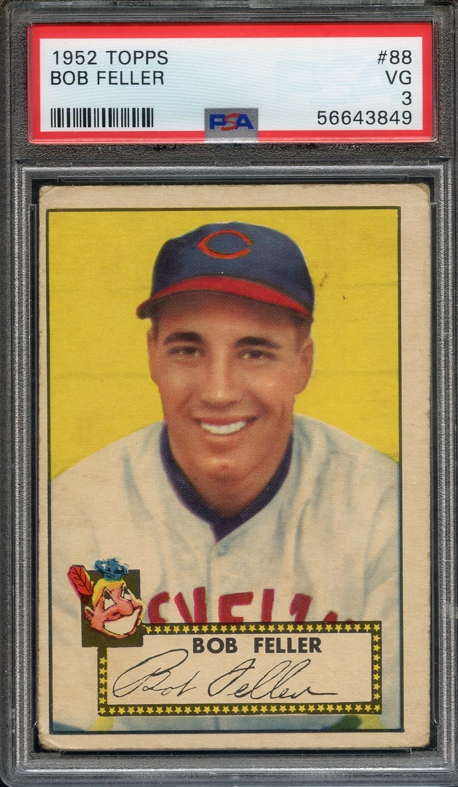 1952 Topps #88 Bob Feller PSA 3 HOF Cleveland Indians 3849