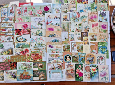 Collector Lot of 100 Antique POSTCARD GREETINGS, Birthday, Congrats Best Wishes