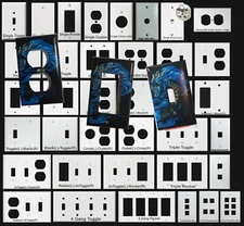 Chinese Blue Dragon Art Light Switch Power Outlet Duplex Cover Plate Home Decor