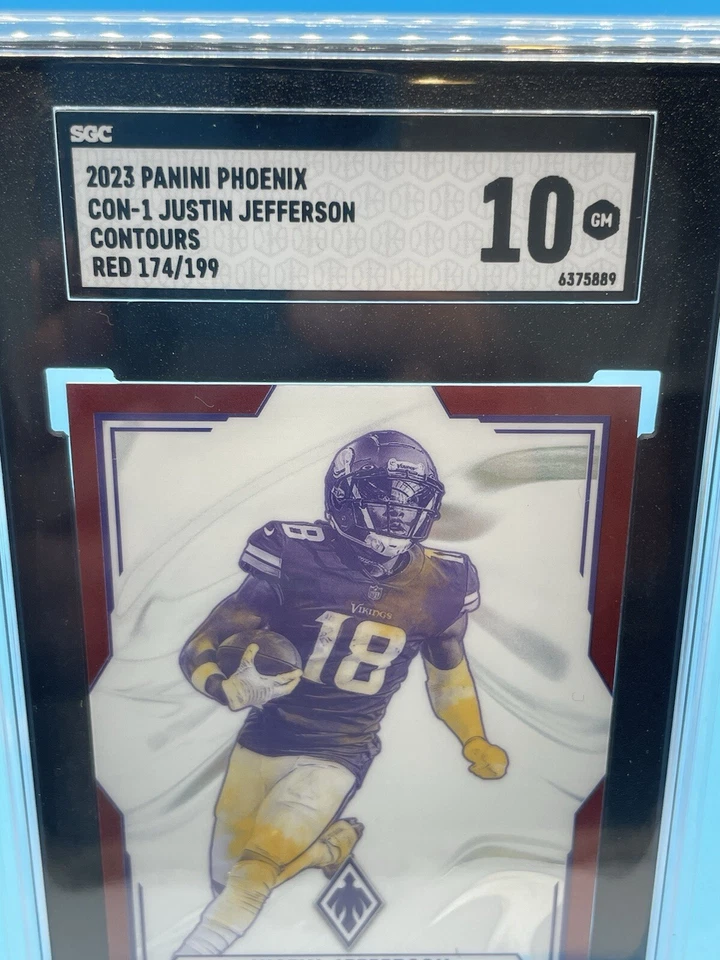 2023 Phoenix ~ JUSTIN JEFFERSON ~  Red Contours #’d /199 ~ SGC 10 GEM MINT 🔥 - Image 3 of 4