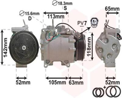 VAN WEZEL Kompressor Klimaanlage passend für Honda Accord VII CL CM