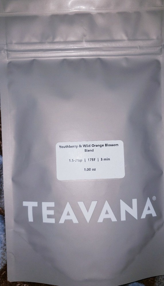 🍓 NEW TEAVANA 🍓 1  OZ YOUTHBERRY & WILD ORANGE BLOSSOM BLENDED SEALED TEA BAG