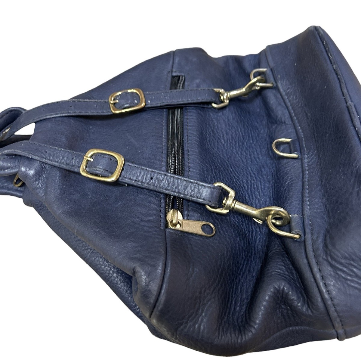 Chris Gurdal navy blue convertible leather backpack bag | eBay display picture 2