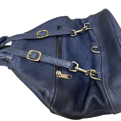 Chris Gurdal navy blue convertible leather backpack bag | eBay display picture 3