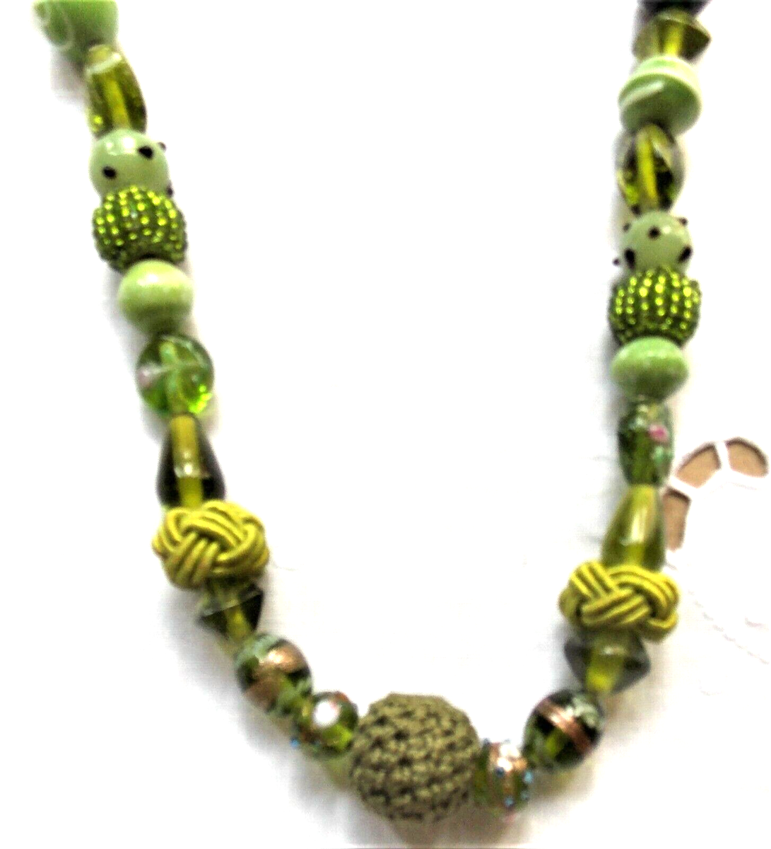 COLLIER SAUTOIR CROCHET CREATION S RAISONNIER PAMPILLE MIEL DORE