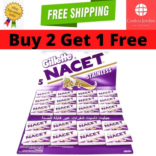 100X Double Edge Razor Blades Gilette NACET Stainless Razors✯ BUY 2 GET 1 FREE ✯ - Picture 1 of 4