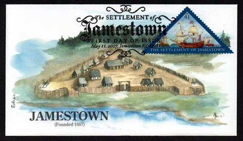 USA, SCOTT # 4136, EDKEN FDC COVER OF 2007 JAMESTOWN SETTLEMENT, SHIPS - 第 1/1 張圖片