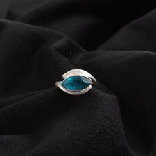 Natural Apatite Gemstone 925 Silver Band Ring Size For Women
