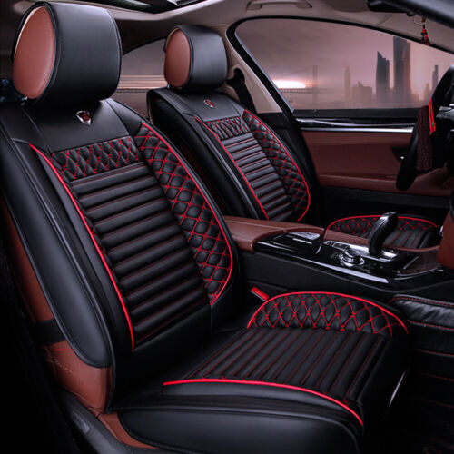 Car Seat Covers 5-Seat Full Set for ALFA ROMEO PU Leather Cushion 001 black red