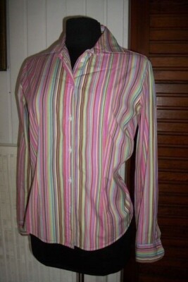 Bluse Baumwolle rosa gestreift mehrfarbig EDEN PARK CLUB HOUSE Gr.1 36/38 Logo bestickt
