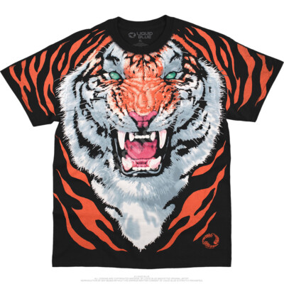 TIGER-All Over Big Print-EXOTIC WILDLIFE-2 SDD T-SHIRT S-M-L-XL-XXL Jungle